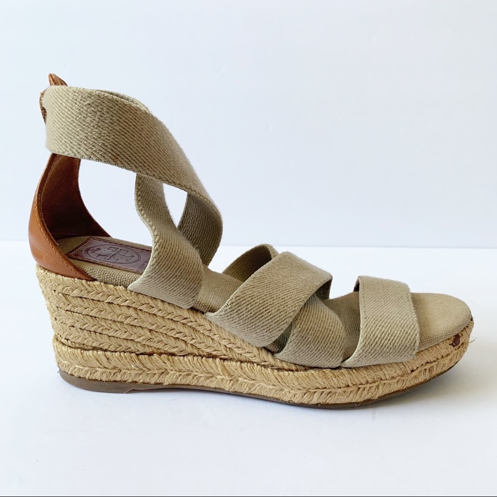 TORY BURCH NIB ESPADRILLE WEDGE SANDAL